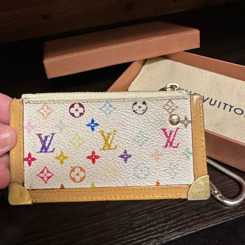 Louis Vuitton Monogram Multicolor Key Cles Pochette Pouch Card Case - Picture 2 of 6